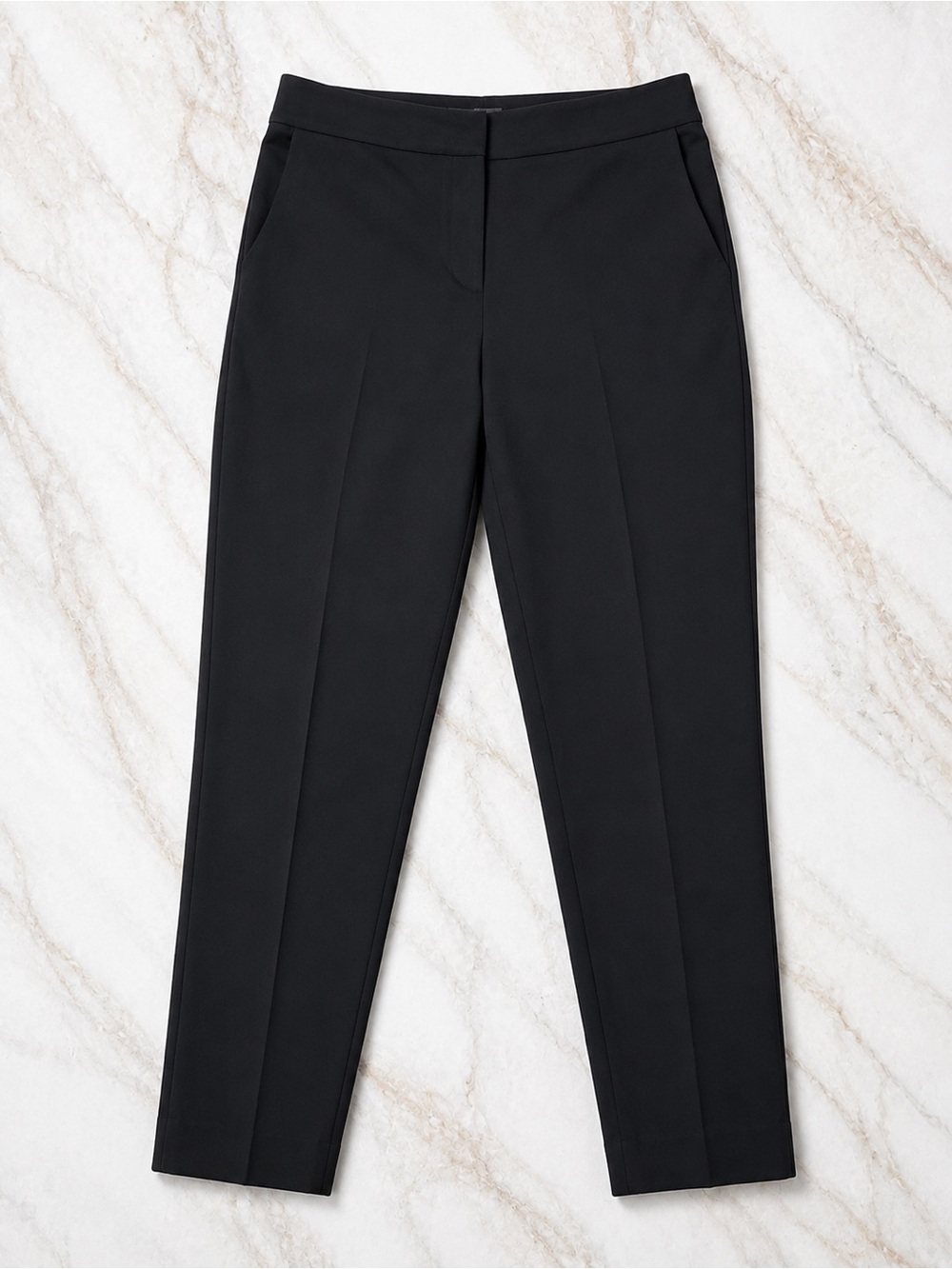 St. John Black Wool Blend Tailored Ankle Pants Size 8 - 27” Inseam – 98% Wool - Picture 2 of 10